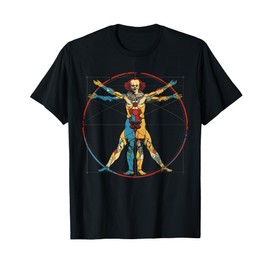 Clowncore Aesthetic Vitruvian Man Clown Creepy Goth T-Shirt