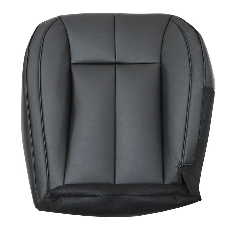 SecosAutoparts Driver Bottom Black Leather with Black Lines Seat Cover