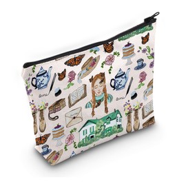 PYOUL Cosmetic Bag for Book Lovers Inspired by Anne S Fans Literary Lover Cosmetic Bag Gift, beige