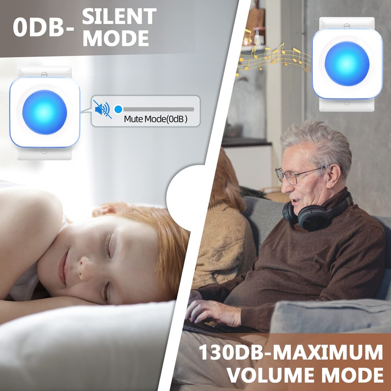 Wireless Doorbell Waterproof 1200 feet Door Bell with 2 Buttons