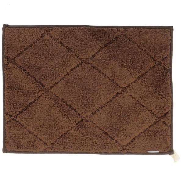 Fuka-Fuka Bath Mat, Brown, Length 17.7 x Width 23.6 x