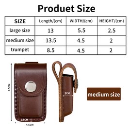 Pocket Knife Sheath,Leather Knife Pouch Case for 4-5" Folding EDC Knives,Belt Holster with Snap Closure & Loop,Compact Storage for Camping,Hiking,Cycling,Tactical Gear,Outdoor Accessories (Large Size)