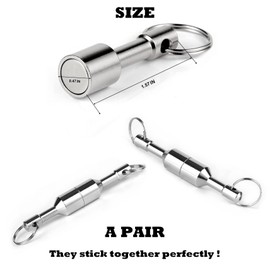 Keychain Magnet for Testing Brass,Keychain Pocket Magnets for Purse with Strong Magnetic Rare Earth Neodymium,Gold,Silver, Jewelry,Ferrous Metals Test Magnet and Hanging Keys Holder D12mm