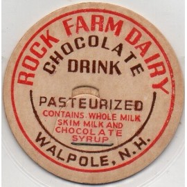 Milk Bottle Cap - Rock Farm Dairy - Walpole, New Hampshire - CHOCOLATE DRINK