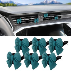 QZTYTY 6PCS Bow Car Air Freshener, Car Air Vent Clips, Air Freshener Outlet Clip, Universal Car Accessories Refillable Clips On Car Diffuser Suitable for Women and Girls (Blue)