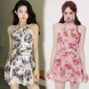 Women's Plus Size Modest Short-Sleeved One-Piece Swim Dress with Tummy Control R251 L (47.50 Kg-52.50 Kg)/9859 Black 2ea