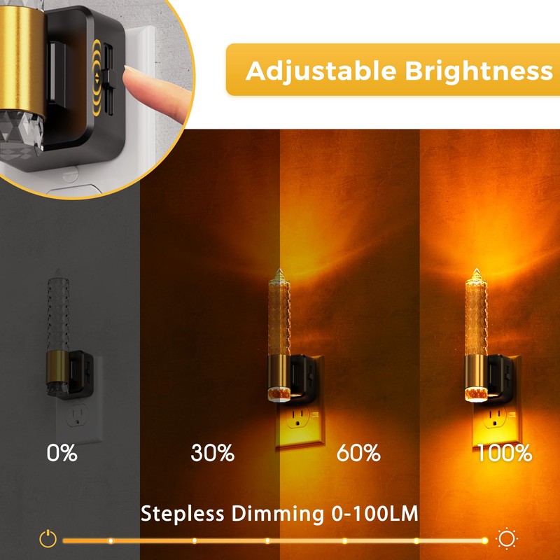 L LOHAS LED Night Light, Amber Candle Night Lights Plug