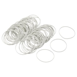 sourcing map 100 Pack Rubber Band Stretchable Rubber Elastic Band White 32mm x 1mm Hair Rubber Bands for Home Office