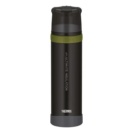 THERMOS Mountain Beverage Bottle 0.9 L, Black, Stainless Steel Thermos Flask with Drinking Cup, 24 Hours Hot / 24 Hours Cold, Lightweight Outdoor Bottle, Robust, Removable Cap, BPA-Free