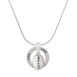 Delight Jewelry Silvertone Bible Verse John 3:16 - Live Ring Charm Necklace, 18"