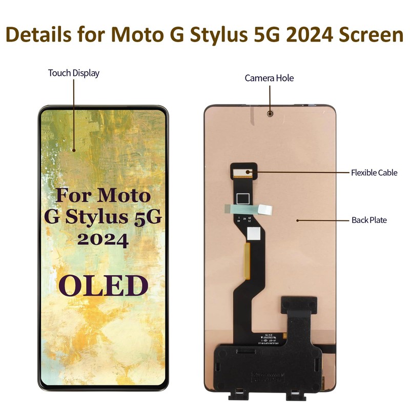 OLED for Motorola G Stylus 5G 2024 Screen Replacement 6.7
