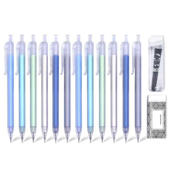 UPENOTE 0.7mm Cute Mechanical Pencil Set 12 PCS Pastel Mechanical