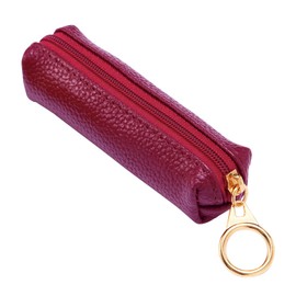Como Life Cowhide Leather Coin Case, Bordeaux Wallet, Easy to See Coins, Approx. Length 4.1 x Width 1.2 x Height 1.2 inches (10.5 x 3 x 3 cm), Leather Wallet, Unisex, Genuine Leather