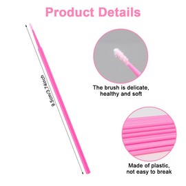 Pack of 400 Disposable Micro Brushes Eyelash Extensions, Micro Applicators Brush Head Bendable Ultra Fine, Micro Brushes for Eyelash Extension, Lashes Graft, Makeup, Oral Care (Purple + Blue + Pink +