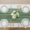 BEELIFY 10 Pack 10 Ft Chiffon Table Runner Sage Green