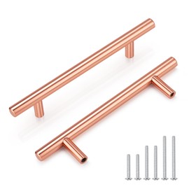 EZRENOVA 15 Pack Rose Gold Cabinet Handles and Knobs - 3-3/4 Inch (96mm) Hole Centers Solid Stainless Steel Kitchen Cabinet Hardware Pulls for Drawers, Dressers & Cabinets - Modern Cabinet Handles