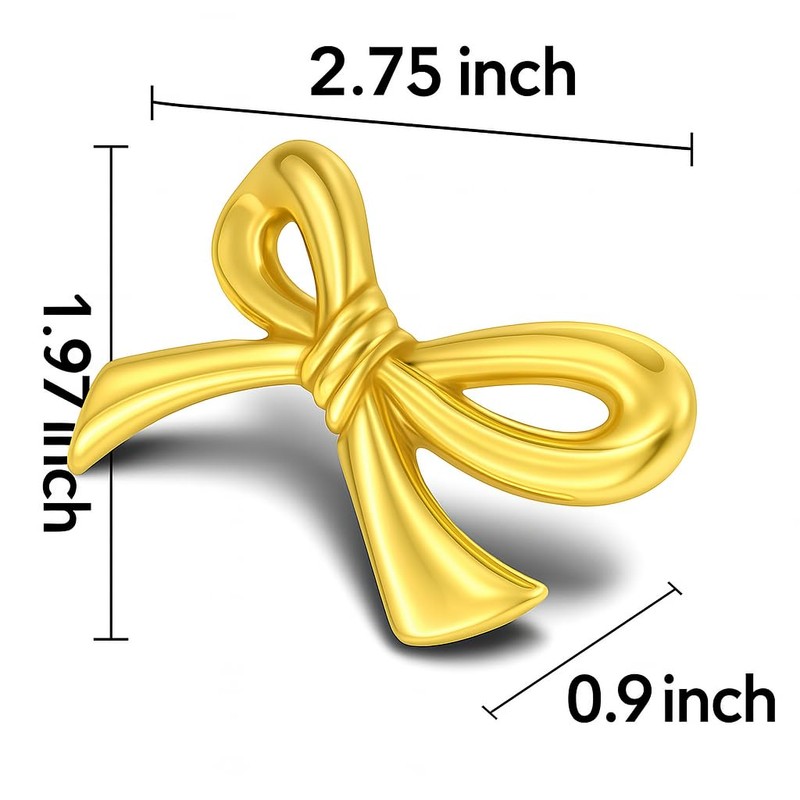 Mikily‘s Brass Bow Shape Cabinet Knobs, Gold Drawer Pulls, Decorative