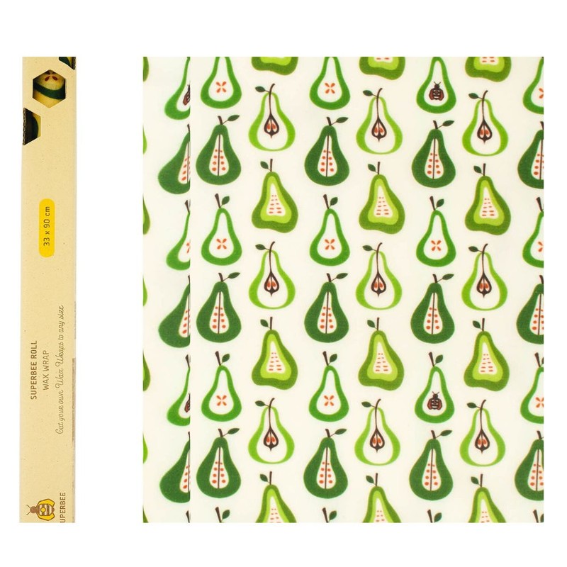 SuperBee Beeswax Wrap Roll - 33cm x 90cm, Pears