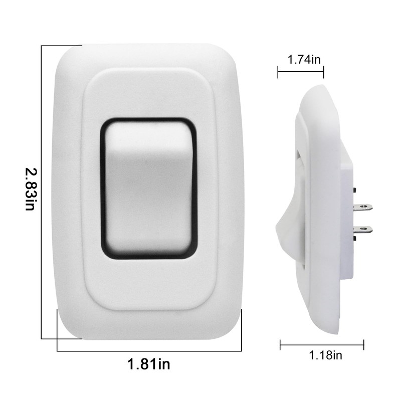 Single SPST On-Off Switch with Bezel, Technology Components 12V Light