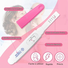 Pack of 5 Early Tests, Pregnancy Tests, High Sensitivity, Urine Test for Easy Self-Use for Daily Use, Individually Packed, Complete Test Set (Pink)