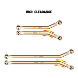 INJORA High Clearance Front 4 Links Set 43g Brass Links Set for SCX24 Gladiator Dodge Power Wagon 1/24 RC Crawler Car Axial, 8PCS