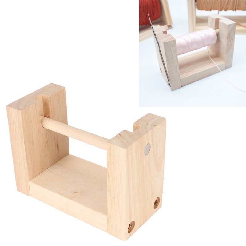 Wooden Yarn Holder 5.1in Long Sturdy Smoothing Rotatable Easy Assembly