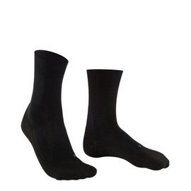 FALKE ESS Golf GO2 socks, 1 pair, UK size 11-12.5 (EU 46-48), Black, cotton mix - Sweat wicking, fast drying, extra cushioning at key pressure points for maximum impact absorption