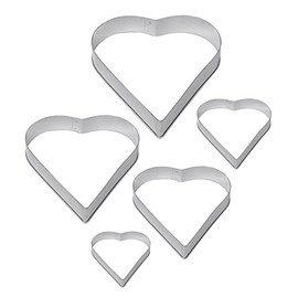 Excelsa Pack of 6 Heart Shaped Cookie Cutters Stainless Steel