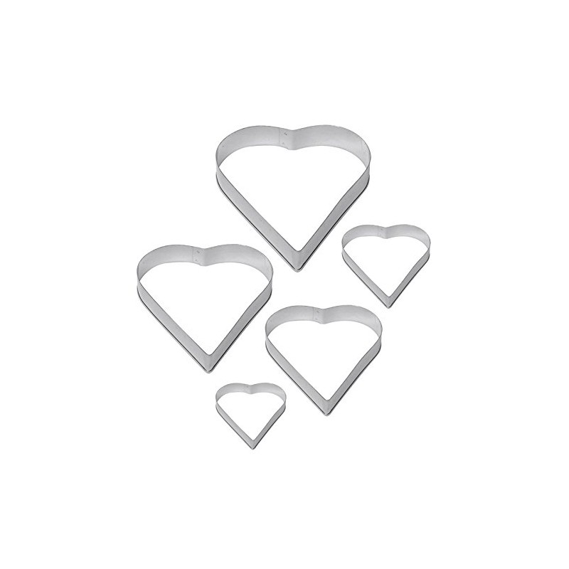 Excelsa Pack of 6 Heart Shaped Cookie Cutters Stainless Steel