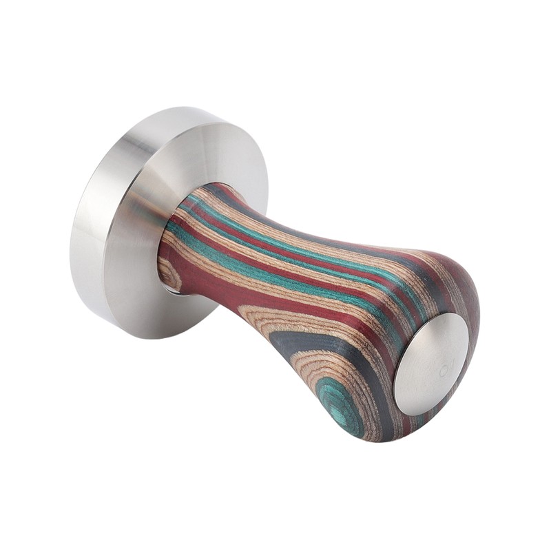 Colorful Wood Coffee Flat Tamper Stainless Steel Base Powder Hammer