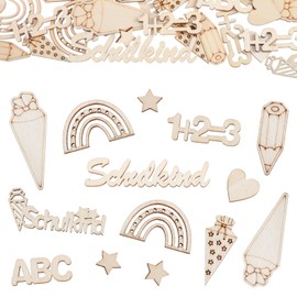 Pack of 100 Decorative Confetti, Wooden Confetti Confetti Decoration First Day of School Table Decoration for Boys Girls School Child
