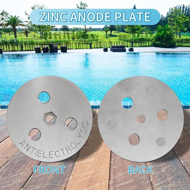 Weighted Pool Skimmer Plate, Zinc Anode for Pool, Equipment Accessories
