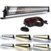 SLARY 32 Inch 180W LED Light Bar White/Amber Flasing Strobe