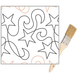 Pantographs for Longarm Quilting Paper Roll - Long Arm Quilting Machine Patterns for Quilt Making - Stars Quilting Pantographs Design - Set Includes Long Arm Machine Rails and Tracks Wiping Brush