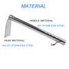 Stainless Steel Garden Hoe 15-inch Length Lightweight Weather Resistant Metal