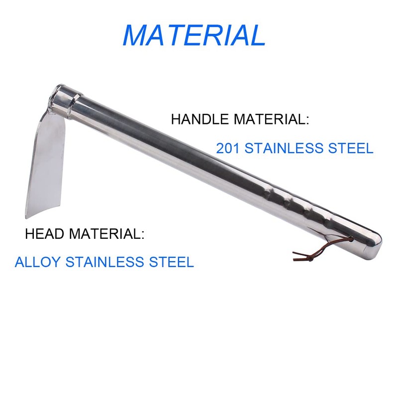 Stainless Steel Garden Hoe 15-inch Length Lightweight Weather Resistant Metal