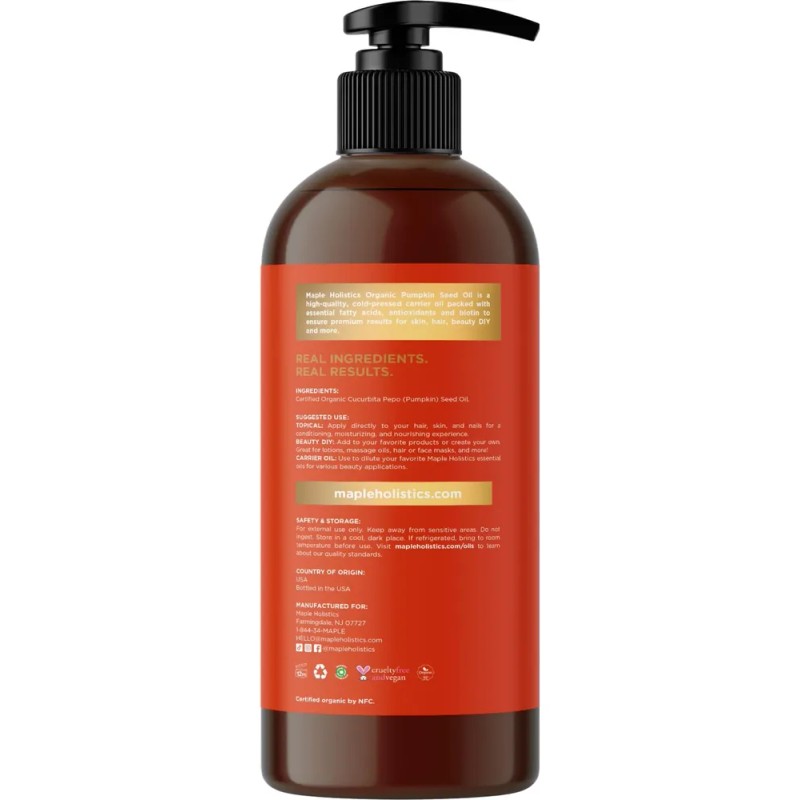 Aceite De Semilla De Calabaza Orgánico 100% Puro Para Cabell