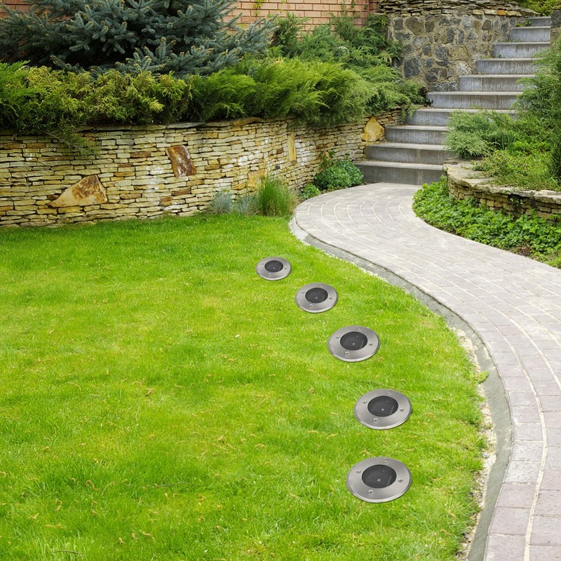 Petyoung 8Pack Outdoor Solar Ground Lights, IP65 Waterproof Solar Disk