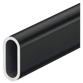 Gedotec Wardrobe Rail Oval Wardrobe Rail Clothes Wardrobe Clothes Rail Aluminium Black Matt Wardrobe Tube 1000 mm Laundry Rail 30 x 14 mm 1 Piece Furniture Pipe for Wall and Ceiling Mounting