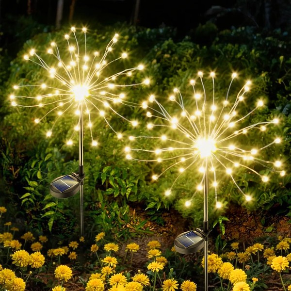 Anordsem Solar Garden Lights Outdoor: Bendable Copper Wire with 120