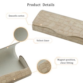 LifeArt Eyeglass Case Hard Shell, Portable Sunglass Case, Fashionable Eyeglass Case for Men and Women, Lightweight (Beige)