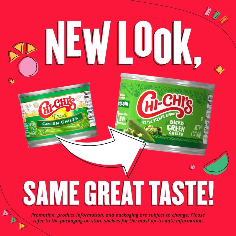 CHI-CHI'S Diced Green Chile Peppers, 4 oz Can, 12 Pack