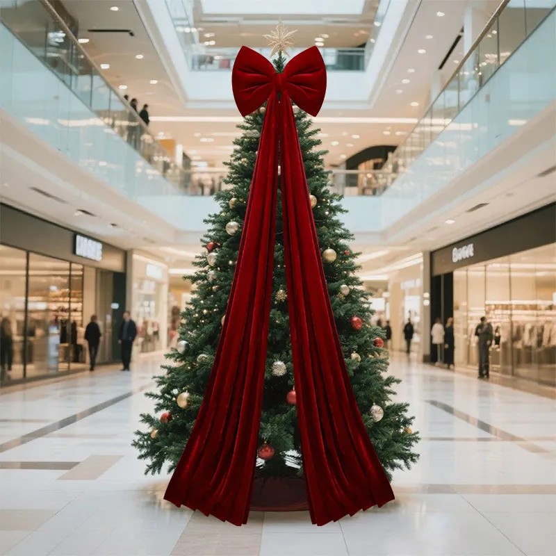 Arcos Rojos Para Árbol De Navidad, Topper Árbol Navidad