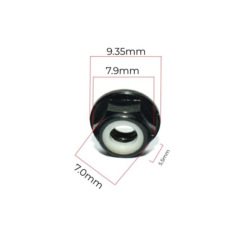 Pack of 10 Self-Locking Nuts M4 Hex Nuts Flange Nut