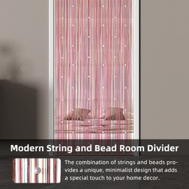 LaSyL Beaded String Curtains for Doorways, Colorful 39 x 79 inches, Crystal Beads Screens Home Privacy Decor, Suitable for Living Room Partition Closet Doors Hallway Entrance