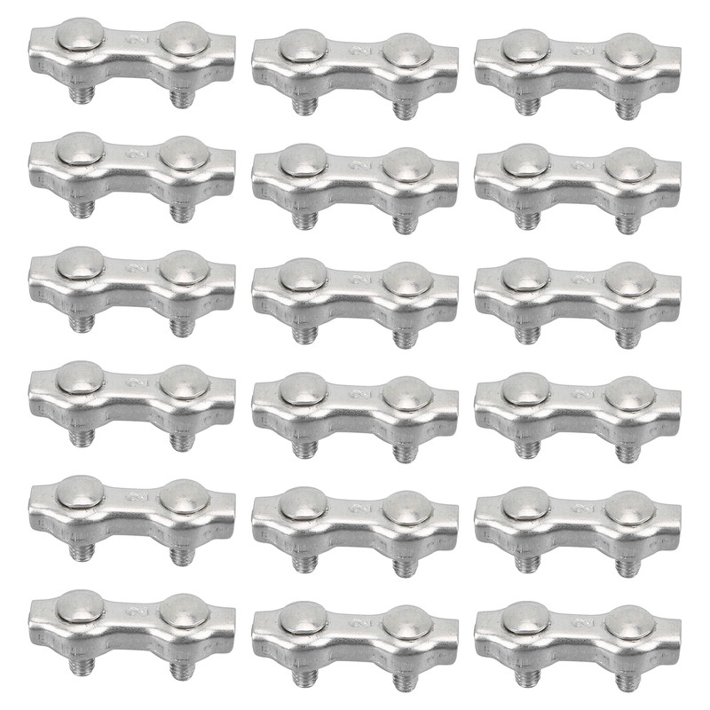 18pcs M2 Duplex Wire Rope Clip Cable Clamps Stainless Steel