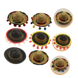 Gadpiparty 2sets Mexican Straw Headband Sombrero Party Hat Mexican Decorations 6pcs*2