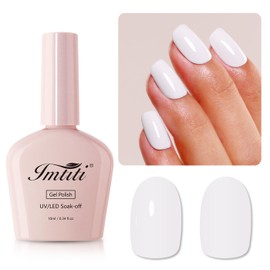Imtiti 10ML White Nail Gel Polish Soak Off LED UV Nail Gel DIY at Home Salon Art Gift for Women Girls 1PCS