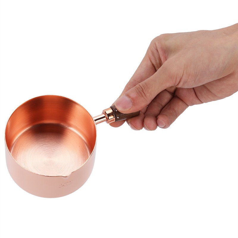 Sauce Pan Wooden Handle Rose Gold Stainless Steel Sauce Pot