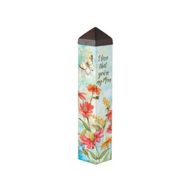 Studio M Flowers for Mom Art Pole Outdoor Decorative Garden Post, Made in USA, 20 Inches Tall